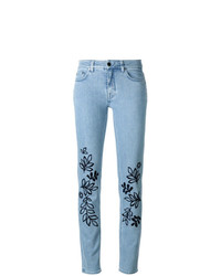 Victoria Victoria Beckham Leaves Embroidery Skinny Jeans