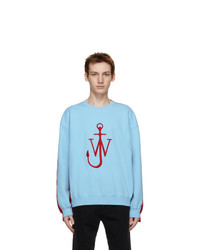 JW Anderson Blue And Red Contrast Paneled Logo Sweatshirt