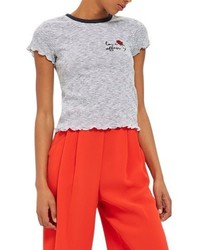 Topshop Love Affair Embroidered Tee