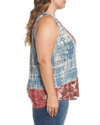Lucky Brand Plus Size Embroidered Bib Tank