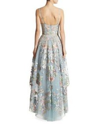 Marchesa Notte Embroidered Tulle Hi Lo Gown