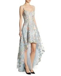 Marchesa Notte Embroidered Tulle Hi Lo Gown