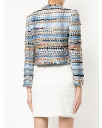 Isabel Sanchis Tweed Embroidered Cropped Jacket