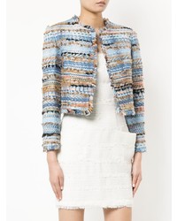 Isabel Sanchis Tweed Embroidered Cropped Jacket