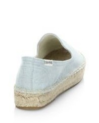 Soludos Lemon Chambray Platform Espadrilles