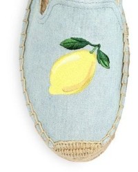 Soludos Lemon Chambray Platform Espadrilles