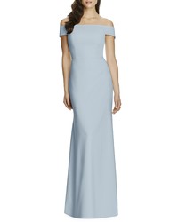 Dessy Collection Off The Shoulder Crepe Gown