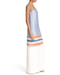 Tory Burch Painterly Strapless Jacquard Gown