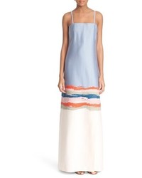 Tory Burch Painterly Strapless Jacquard Gown