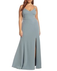 Jenny Yoo Reese Crepe Knit Gown