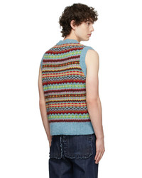 Molly Goddard Blue Wool Lennon Sweater Vest
