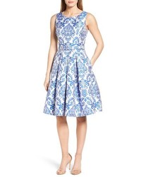 Eliza J Jacquard Fit Flare Dress