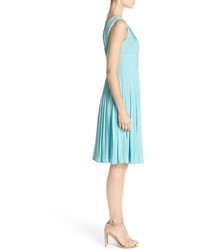 Adrianna Papell Pleat Jersey Fit Flare Dress
