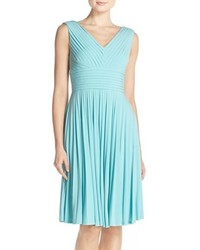 Adrianna Papell Pleat Jersey Fit Flare Dress