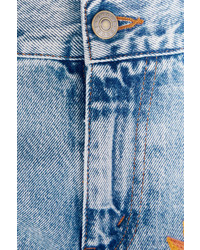 Gucci Appliqud Mid Rise Flared Jeans Light Denim