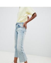 Asos Petite Asos Design Petite Egerton Rigid Cropped Flare Jeans With Darts In Light Vintage Wash