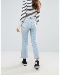 7 For All Mankind Cropped Boot Kick Bleach Jeans