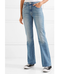 Mother Desperado Distressed High Rise Flared Jeans