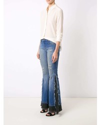 Amapô Distressed Overlay Maxi Flared Jeans