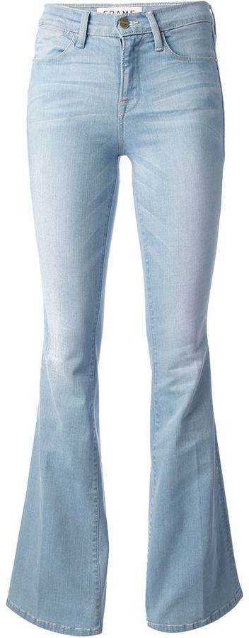 light blue flared jeans