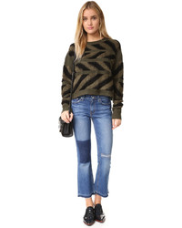 Derek Lam 10 Crosby Gia Mid Rise Cropped Flare Jeans