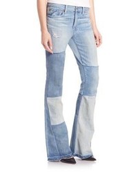 Polo Ralph Lauren High Rise Patchwork Flared Jeans