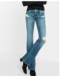 Express Low Rise Thick Stitch Stretch Bootcut Jeans