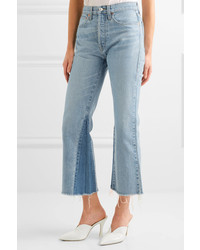 RE/DONE Originals Cropped High Rise Flared Jeans Blue