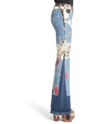 Roberto Cavalli Patchwork Denim Flare Jeans