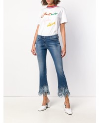 Blumarine Sequin Cropped Flared Jeans