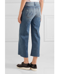 Mother The Roller Cropped Mid Rise Flared Jeans Mid Denim