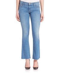 Mother The Weekender Frayed Cropped Flare Jeans