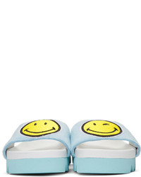 Joshua Sanders Blue Smile Slide Sandals