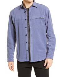 Light Blue Fleece Shirt Jacket