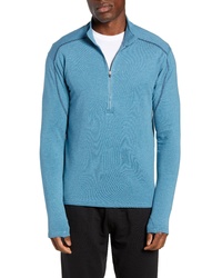 Light Blue Fleece Zip Neck Sweater