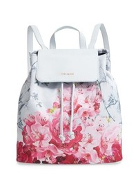 Light Blue Floral Backpack