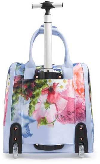Women's Ted Baker London 'Vickey Floral Focus' Travel Bag ($289) ❤ liked on  Polyvore featuring bags, luggage and pale blue