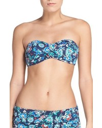 Light Blue Floral Bikini Top