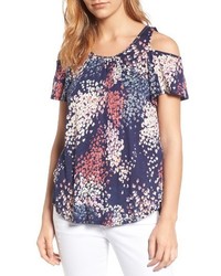 Lucky Brand Cold Shoulder Floral Top