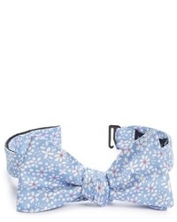 Light Blue Floral Bow-tie