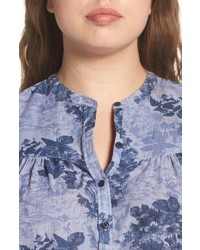 Lucky Brand Plus Size Floral Chambray Shirt