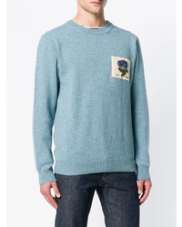Kent & Curwen Floral Patch Long Sleeve Sweater