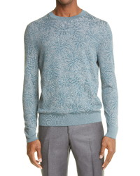 Ermenegildo Zegna Floral Silk Wool Blend Sweater