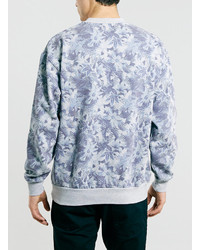 Topman Grey Hawaiian Oversized Sweatshirt