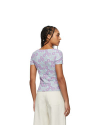 Kenzo Blue And Purple Jacquard Fitted T Shirt
