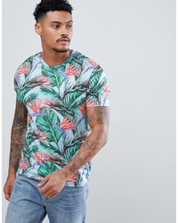 Urban Threads Tropical Leaf Print T Shirt