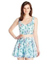 Lucca Couture Floral Printed Sleeveless Crop Top