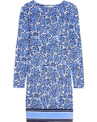 MICHAEL Michael Kors Michl Michl Kors Chiltington Floral Print Stretch Satin Jersey Dress Blue