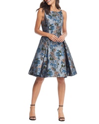 Gal Meets Glam Collection Darryn Floral Brocade Fit Flare Dress