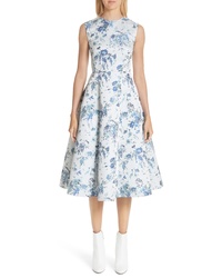 Adam Lippes Floral Jacquard Fluted Dress